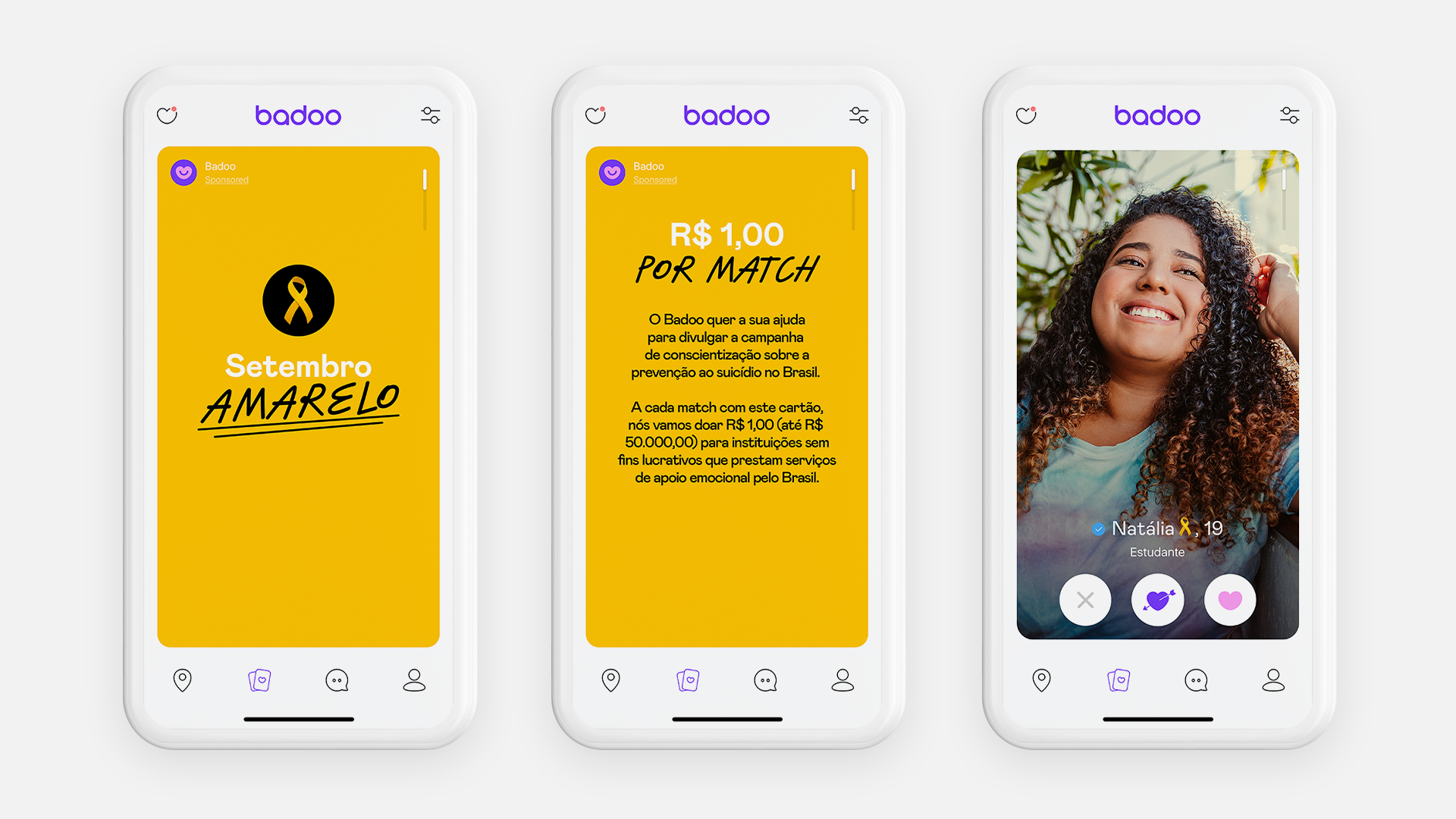 Badoo converte matchs em doação de R$ 50 mil para Setembro Amarelo